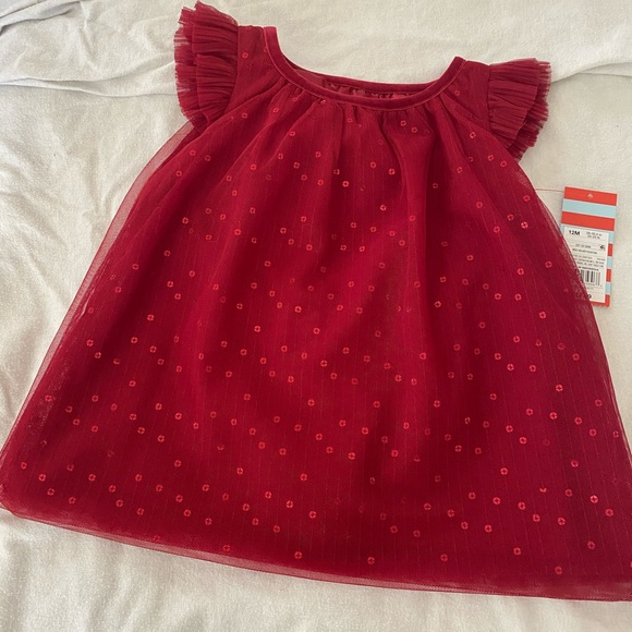 Cat & Jack Other - Valentine Perfect! Red sequin dress for baby girl
